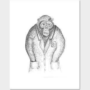 monkey pointillism design Posters and Art